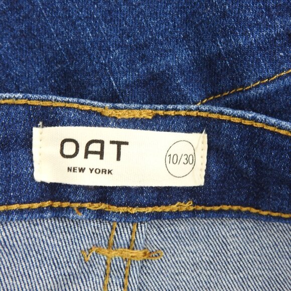 New Oat NY High Rise Wide Leg Blue Jeans Size 10 30 Tie Belt Fall Staple Denim - Picture 6 of 8